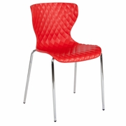 LOWELL CONTEMPORARY DESIGN RED PLASTIC STACK CHAIR: <font color=green>FREE SHIPPING!</font>