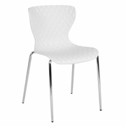 LOWELL CONTEMPORARY DESIGN WHITE PLASTIC STACK CHAIR: <font color=green>FREE SHIPPING!</font>