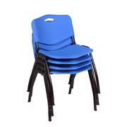 M LIGHTWEIGHT STACKABLE STURDY BREAKROOM CHAIR (4 PACK)- BLUE <FONT COLOR=GREEN>-FREE SHIPPING-</FONT>