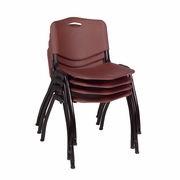 M LIGHTWEIGHT STACKABLE STURDY BREAKROOM CHAIR (4 PACK)- BURGUNDY <FONT COLOR=GREEN>-FREE SHIPPING-</FONT>