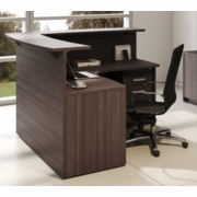 MADE IN USA EDGE RECEPTION DESK UNIT WITH BOX/BOX/FILE DRAWER & TRANSACTION COUNTER IN STOCK WFREE SHIPPING.