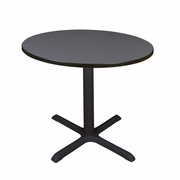 MEDIUM 36 IN. ROUND X-BASE BREAKROOM TABLE- GREY <FONT COLOR=GREEN>-FREE SHIPPING-</FONT>