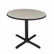 MEDIUM 36 IN. ROUND X-BASE BREAKROOM TABLE- MAPLE <FONT COLOR=GREEN>-FREE SHIPPING-</FONT>