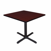MEDIUM 36 IN. SQUARE X-BASE BREAKROOM TABLE- MAHOGANY <FONT COLOR=GREEN>-FREE SHIPPING-</FONT>
