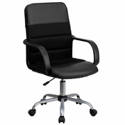 MID-BACK BLACK LEATHERSOFT AND MESH SWIVEL TASK OFFICE CHAIR WITH ARMS: <font color=green>FREE SHIPPING!</font> MID-BACK BLACK LEATHERSOFT AND MESH SWIVEL TASK OFFICE CHAIR WITH ARMS: <font color=green>FREE SHIPPING!</font>