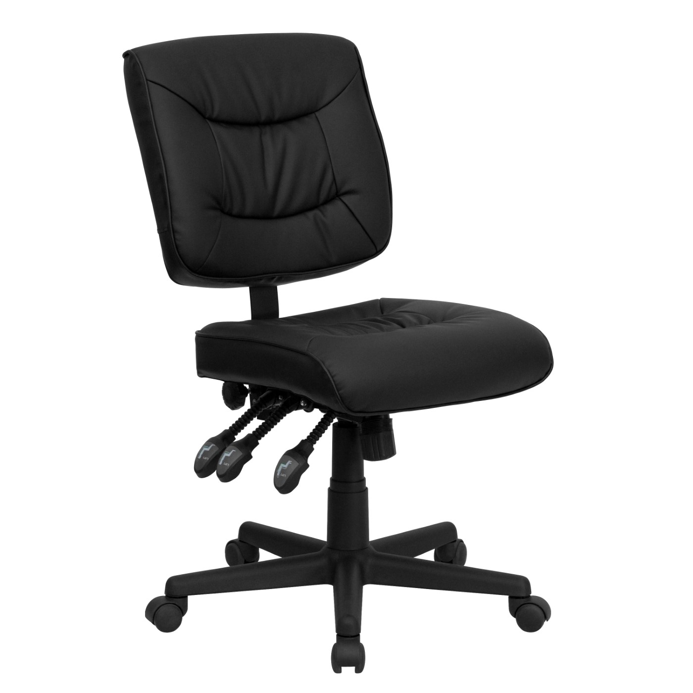 MID-BACK BLACK LEATHERSOFT MULTIFUNCTION SWIVEL ERGONOMIC TASK OFFICE CHAIR: <font color=green>FREE SHIPPING!</font> MID-BACK BLACK LEATHERSOFT MULTIFUNCTION SWIVEL ERGONOMIC TASK OFFICE CHAIR: <font color=green>FREE SHIPPING!</font>