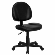 MID-BACK BLACK LEATHERSOFT SWIVEL ERGONOMIC TASK OFFICE CHAIR WITH BACK DEPTH ADJUSTMENT: <font color=green>FREE SHIPPING!</font>