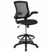 MID-BACK BLACK MESH ERGONOMIC DRAFTING CHAIR WITH ADJUSTABLE FOOT RING AND FLIP-UP ARMS: <font color=green>FREE SHIPPING!</font> MID-BACK BLACK MESH ERGONOMIC DRAFTING CHAIR WITH ADJUSTABLE FOOT RING AND FLIP-UP ARMS: <font color=green>FREE SHIPPING!</font>