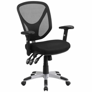 MID-BACK BLACK MESH MULTIFUNCTION SWIVEL ERGONOMIC TASK OFFICE CHAIR WITH ADJUSTABLE ARMS: <font color=green>FREE SHIPPING!</font> MID-BACK BLACK MESH MULTIFUNCTION SWIVEL ERGONOMIC TASK OFFICE CHAIR WITH ADJUSTABLE ARMS: <font color=green>FREE SHIPPING!</font>