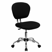 MID-BACK BLACK MESH PADDED SWIVEL TASK OFFICE CHAIR WITH CHROME BASE: <font color=green>FREE SHIPPING!</font>