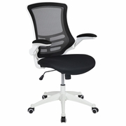 MID-BACK BLACK MESH SWIVEL ERGONOMIC TASK OFFICE CHAIR WITH WHITE FRAME AND FLIP-UP ARMS: <font color=green>FREE SHIPPING!</font> MID-BACK BLACK MESH SWIVEL ERGONOMIC TASK OFFICE CHAIR WITH WHITE FRAME AND FLIP-UP ARMS: <font color=green>FREE SHIPPING!</font>