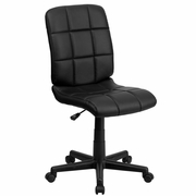 MID-BACK BLACK QUILTED VINYL SWIVEL TASK OFFICE CHAIR: <font color=green>FREE SHIPPING!</font>