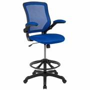 MID-BACK BLUE MESH ERGONOMIC DRAFTING CHAIR WITH ADJUSTABLE FOOT RING AND FLIP-UP ARMS: <font color=green>FREE SHIPPING!</font> MID-BACK BLUE MESH ERGONOMIC DRAFTING CHAIR WITH ADJUSTABLE FOOT RING AND FLIP-UP ARMS: <font color=green>FREE SHIPPING!</font>