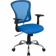 MID-BACK BLUE MESH SWIVEL TASK OFFICE CHAIR WITH CHROME BASE AND ARMS: <font color=green>FREE SHIPPING!</font> MID-BACK BLUE MESH SWIVEL TASK OFFICE CHAIR WITH CHROME BASE AND ARMS: <font color=green>FREE SHIPPING!</font>