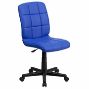 MID-BACK BLUE QUILTED VINYL SWIVEL TASK OFFICE CHAIR: <font color=green>FREE SHIPPING!</font>