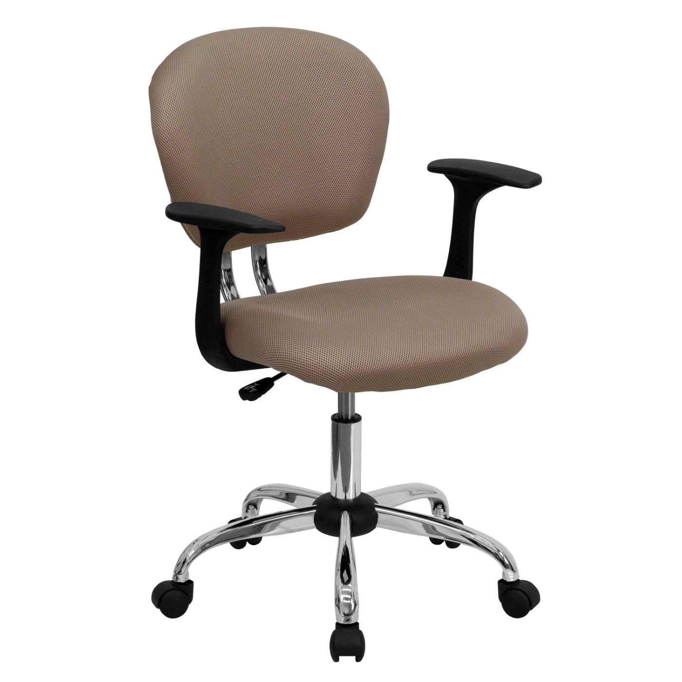 MID-BACK COFFEE BROWN MESH PADDED SWIVEL TASK OFFICE CHAIR WITH CHROME BASE AND ARMS: <font color=green>FREE SHIPPING!</font> MID-BACK COFFEE BROWN MESH PADDED SWIVEL TASK OFFICE CHAIR WITH CHROME BASE AND ARMS: <font color=green>FREE SHIPPING!</font>