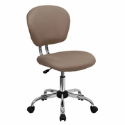 MID-BACK COFFEE BROWN MESH PADDED SWIVEL TASK OFFICE CHAIR WITH CHROME BASE: <font color=green>FREE SHIPPING!</font>