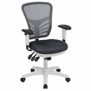MID-BACK DARK GRAY MESH MULTIFUNCTION EXECUTIVE SWIVEL ERGONOMIC OFFICE CHAIR WITH ADJUSTABLE ARMS AND WHITE FRAME: <font color=green>FREE SHIPPING!</font> MID-BACK DARK GRAY MESH MULTIFUNCTION EXECUTIVE SWIVEL ERGONOMIC OFFICE CHAIR WITH ADJUSTABLE ARMS AND WHITE FRAME: <font color=green>FREE SHIPPING!</font>