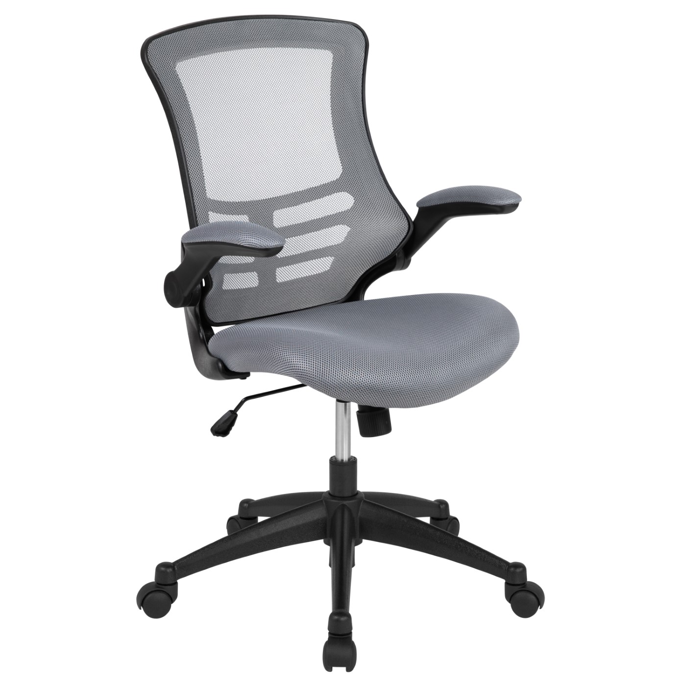 MID-BACK DARK GRAY MESH SWIVEL ERGONOMIC TASK OFFICE CHAIR WITH FLIP-UP ARMS: <font color=green>FREE SHIPPING!</font> MID-BACK DARK GRAY MESH SWIVEL ERGONOMIC TASK OFFICE CHAIR WITH FLIP-UP ARMS: <font color=green>FREE SHIPPING!</font>