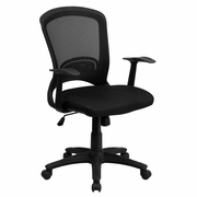 MID-BACK DESIGNER BLACK MESH SWIVEL TASK OFFICE CHAIR WITH ARMS: <font color=green>FREE SHIPPING!</font> MID-BACK DESIGNER BLACK MESH SWIVEL TASK OFFICE CHAIR WITH ARMS: <font color=green>FREE SHIPPING!</font>