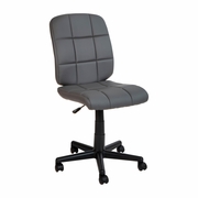 MID-BACK GRAY QUILTED VINYL SWIVEL TASK OFFICE CHAIR: <font color=green>FREE SHIPPING!</font>