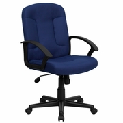 MID-BACK NAVY FABRIC EXECUTIVE SWIVEL OFFICE CHAIR WITH NYLON ARMS: <font color=green>FREE SHIPPING!</font>