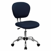 MID-BACK NAVY MESH PADDED SWIVEL TASK OFFICE CHAIR WITH CHROME BASE: <font color=green>FREE SHIPPING!</font>