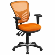 MID-BACK ORANGE MESH MULTIFUNCTION EXECUTIVE SWIVEL ERGONOMIC OFFICE CHAIR WITH ADJUSTABLE ARMS: <font color=green>FREE SHIPPING!</font> MID-BACK ORANGE MESH MULTIFUNCTION EXECUTIVE SWIVEL ERGONOMIC OFFICE CHAIR WITH ADJUSTABLE ARMS: <font color=green>FREE SHIPPING!</font>