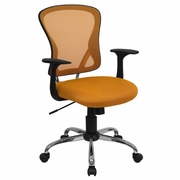 MID-BACK ORANGE MESH SWIVEL TASK OFFICE CHAIR WITH CHROME BASE AND ARMS: <font color=green>FREE SHIPPING!</font> MID-BACK ORANGE MESH SWIVEL TASK OFFICE CHAIR WITH CHROME BASE AND ARMS: <font color=green>FREE SHIPPING!</font>