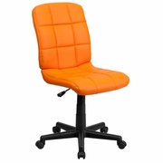 MID-BACK ORANGE QUILTED VINYL SWIVEL TASK OFFICE CHAIR: <font color=green>FREE SHIPPING!</font>