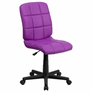 MID-BACK PURPLE QUILTED VINYL SWIVEL TASK OFFICE CHAIR: <font color=green>FREE SHIPPING!</font>