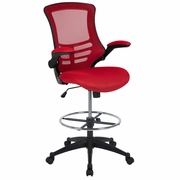 MID-BACK RED MESH ERGONOMIC DRAFTING CHAIR WITH ADJUSTABLE FOOT RING AND FLIP-UP ARMS: <font color=green>FREE SHIPPING!</font> MID-BACK RED MESH ERGONOMIC DRAFTING CHAIR WITH ADJUSTABLE FOOT RING AND FLIP-UP ARMS: <font color=green>FREE SHIPPING!</font>