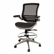 MID-BACK TRANSPARENT BLACK MESH DRAFTING CHAIR WITH GRAPHITE SILVER FRAME AND FLIP-UP ARMS: <font color=green>FREE SHIPPING!</font> MID-BACK TRANSPARENT BLACK MESH DRAFTING CHAIR WITH GRAPHITE SILVER FRAME AND FLIP-UP ARMS: <font color=green>FREE SHIPPING!</font>