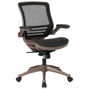 MID-BACK TRANSPARENT BLACK MESH EXECUTIVE SWIVEL OFFICE CHAIR WITH MELROSE GOLD FRAME AND FLIP-UP ARMS: <font color=green>FREE SHIPPING!</font> MID-BACK TRANSPARENT BLACK MESH EXECUTIVE SWIVEL OFFICE CHAIR WITH MELROSE GOLD FRAME AND FLIP-UP ARMS: <font color=green>FREE SHIPPING!</font>