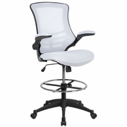 MID-BACK WHITE MESH ERGONOMIC DRAFTING CHAIR WITH ADJUSTABLE FOOT RING AND FLIP-UP ARMS: <font color=green>FREE SHIPPING!</font> MID-BACK WHITE MESH ERGONOMIC DRAFTING CHAIR WITH ADJUSTABLE FOOT RING AND FLIP-UP ARMS: <font color=green>FREE SHIPPING!</font>