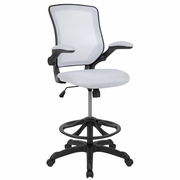 MID-BACK WHITE MESH ERGONOMIC DRAFTING CHAIR WITH ADJUSTABLE FOOT RING AND FLIP-UP ARMS: <font color=green>FREE SHIPPING!</font> MID-BACK WHITE MESH ERGONOMIC DRAFTING CHAIR WITH ADJUSTABLE FOOT RING AND FLIP-UP ARMS: <font color=green>FREE SHIPPING!</font>