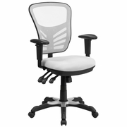MID-BACK WHITE MESH MULTIFUNCTION EXECUTIVE SWIVEL ERGONOMIC OFFICE CHAIR WITH ADJUSTABLE ARMS: <font color=green>FREE SHIPPING!</font> MID-BACK WHITE MESH MULTIFUNCTION EXECUTIVE SWIVEL ERGONOMIC OFFICE CHAIR WITH ADJUSTABLE ARMS: <font color=green>FREE SHIPPING!</font>