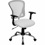 MID-BACK WHITE MESH SWIVEL TASK OFFICE CHAIR WITH CHROME BASE AND ARMS: <font color=green>FREE SHIPPING!</font> MID-BACK WHITE MESH SWIVEL TASK OFFICE CHAIR WITH CHROME BASE AND ARMS: <font color=green>FREE SHIPPING!</font>