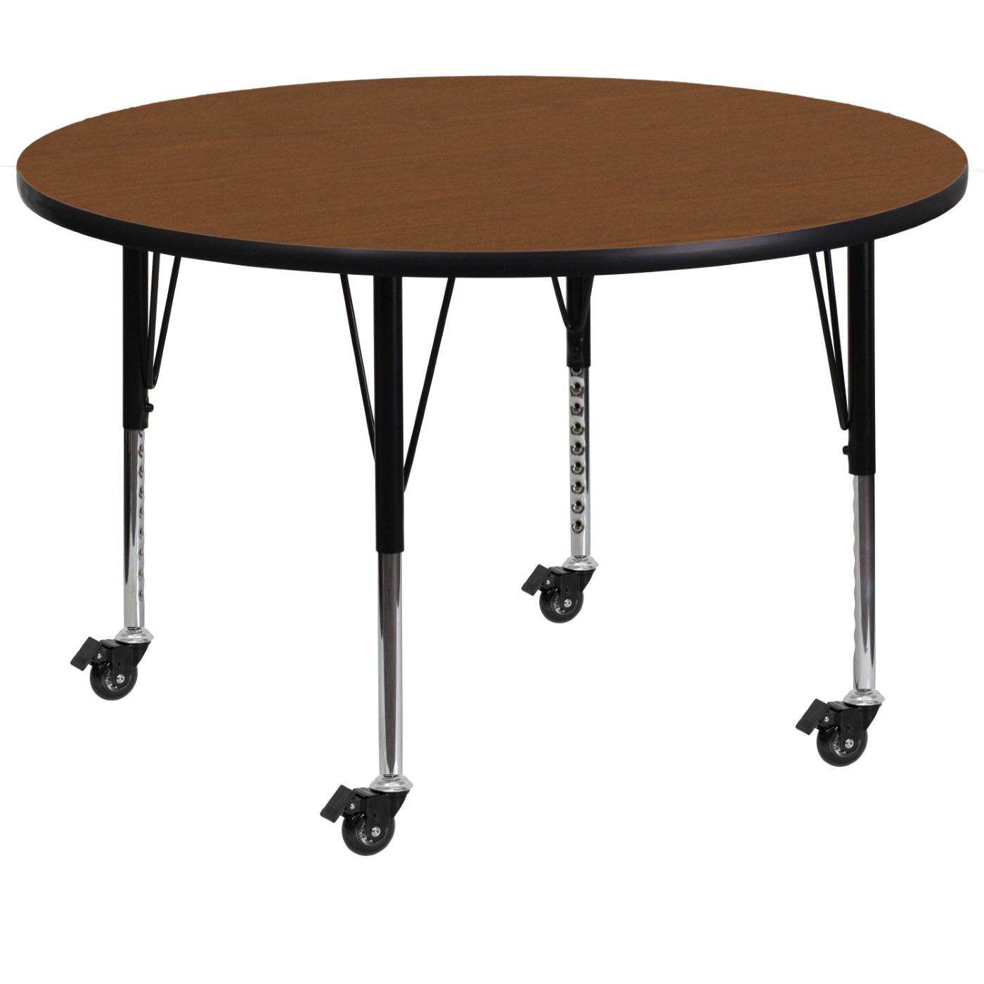 MOBILE 42'' ROUND OAK HP LAMINATE ACTIVITY TABLE - HEIGHT ADJUSTABLE SHORT LEGS <font color=green>FREE SHIPPING!</font> MOBILE 42'' ROUND OAK HP LAMINATE ACTIVITY TABLE - HEIGHT ADJUSTABLE SHORT LEGS <font color=green>FREE SHIPPING!</font>
