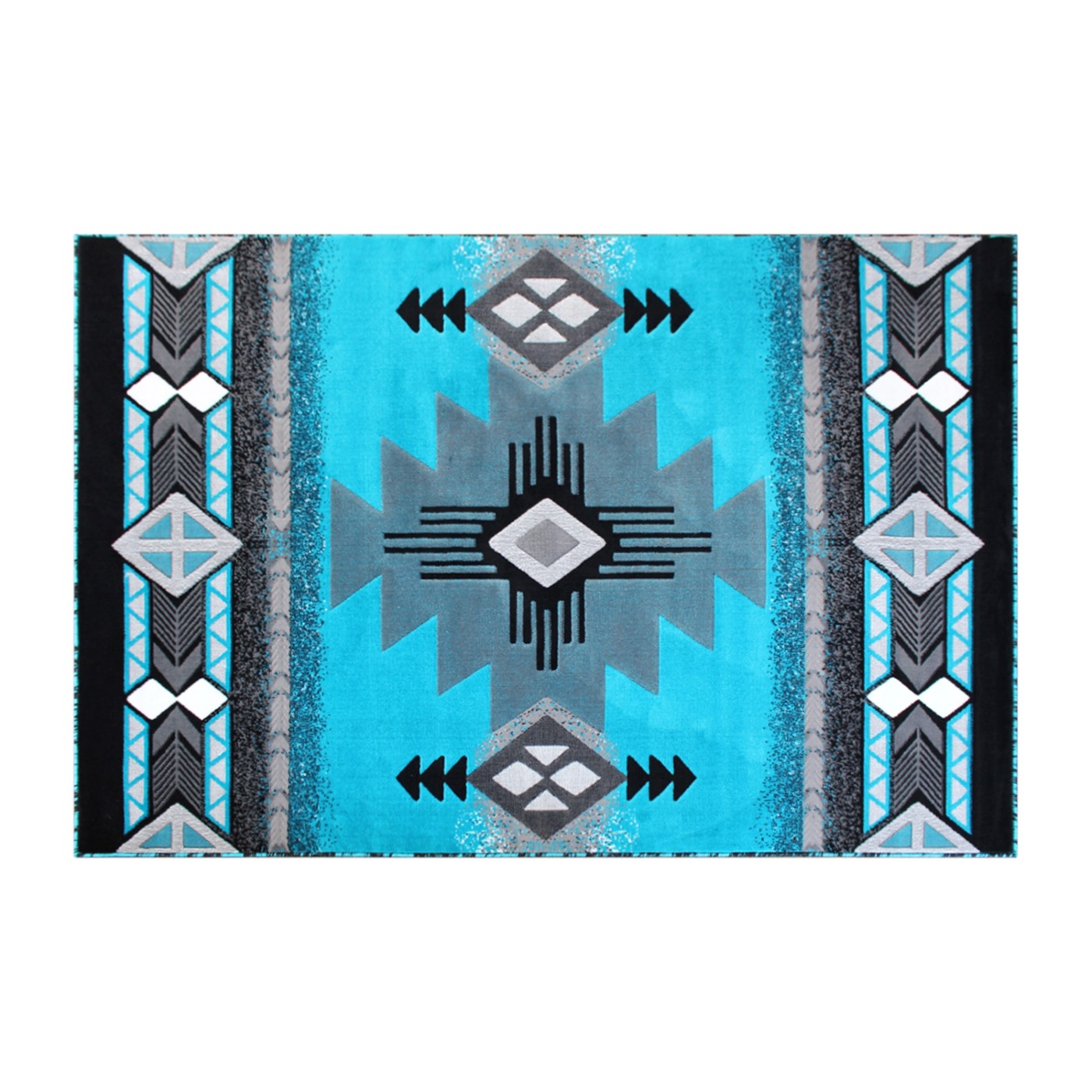 MOHAVE COLLECTION 5' X 7' TURQUOISE TRADITIONAL SOUTHWESTERN STYLE AREA RUG - OLEFIN FIBERS WITH JUTE BACKING <font color=green>FREE SHIPPING!</font> MOHAVE COLLECTION 5' X 7' TURQUOISE TRADITIONAL SOUTHWESTERN STYLE AREA RUG - OLEFIN FIBERS WITH JUTE BACKING <font color=green>FREE SHIPPING!</font>