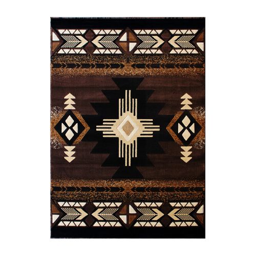 MOHAVE COLLECTION 8' X 10' CHOCOLATE TRADITIONAL SOUTHWESTERN STYLE AREA RUG - OLEFIN FIBERS WITH JUTE BACKING <font color=green>FREE SHIPPING!</font>