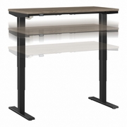 MOVE 40 SERIES BY  48W X 24D ELECTRIC HEIGHT ADJUSTABLE STANDING DESK: MODERN HICKORY/BLACK POWDER COAT  <FONT COLOR=GREEN>-FREE SHIPPING-</FONT>