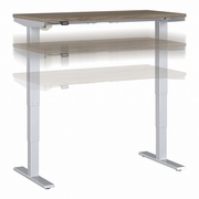 MOVE 40 SERIES BY  48W X 24D ELECTRIC HEIGHT ADJUSTABLE STANDING DESK: MODERN HICKORY/COOL GRAY METALLIC  <FONT COLOR=GREEN>-FREE SHIPPING-</FONT>