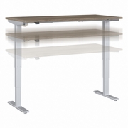 MOVE 40 SERIES BY  60W X 30D ELECTRIC HEIGHT ADJUSTABLE STANDING DESK: MODERN HICKORY/COOL GRAY METALLIC <FONT COLOR=GREEN>-FREE SHIPPING-</FONT>
