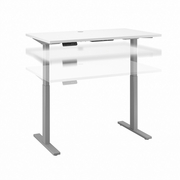 MOVE 60 SERIES BY  48W X 24D ELECTRIC HEIGHT ADJUSTABLE STANDING DESK: WHITE/COOL GRAY METALLIC <FONT COLOR=GREEN>-FREE SHIPPING-</FONT>