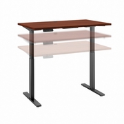 MOVE 60 SERIES BY  48W X 24D HEIGHT ADJUSTABLE STANDING DESK: HANSEN CHERRY/BLACK POWDER COAT <FONT COLOR=GREEN>-FREE SHIPPING-</FONT>