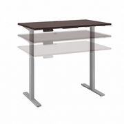 MOVE 60 SERIES BY  48W X 24D HEIGHT ADJUSTABLE STANDING DESK: MOCHA CHERRY/COOL GRAY METALLIC <FONT COLOR=GREEN>-FREE SHIPPING-</FONT>