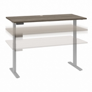 MOVE 60 SERIES BY  60W X 30D ELECTRIC HEIGHT ADJUSTABLE STANDING DESK: MODERN HICKORY/COOL GRAY METALLIC <FONT COLOR=GREEN>-FREE SHIPPING-</FONT>