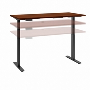 MOVE 60 SERIES BY  60W X 30D HEIGHT ADJUSTABLE STANDING DESK: HANSEN CHERRY/BLACK POWDER COAT <FONT COLOR=GREEN>-FREE SHIPPING-</FONT>