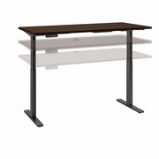 MOVE 60 SERIES BY  60W X 30D HEIGHT ADJUSTABLE STANDING DESK: MOCHA CHERRY/BLACK POWDER COAT <FONT COLOR=GREEN>-FREE SHIPPING-</FONT>